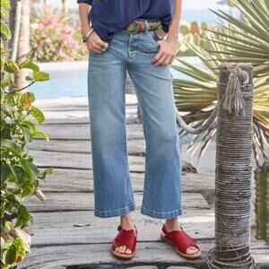 Driftwood Charlee Cropped Wide Leg High Rise Button Fly Womens Jeans Size 30